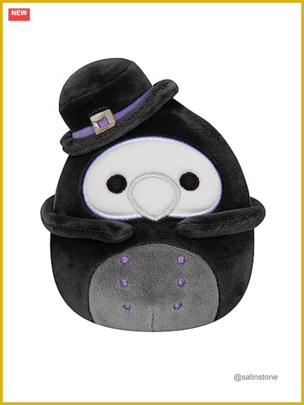 8 Inch Aldron Plague Doctor Plush, Halloween Stuffed Animal Toy, Soft Cuddly